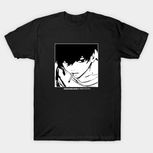 Smoking Male - Anime Manga Black and White Aesthetic T-Shirt